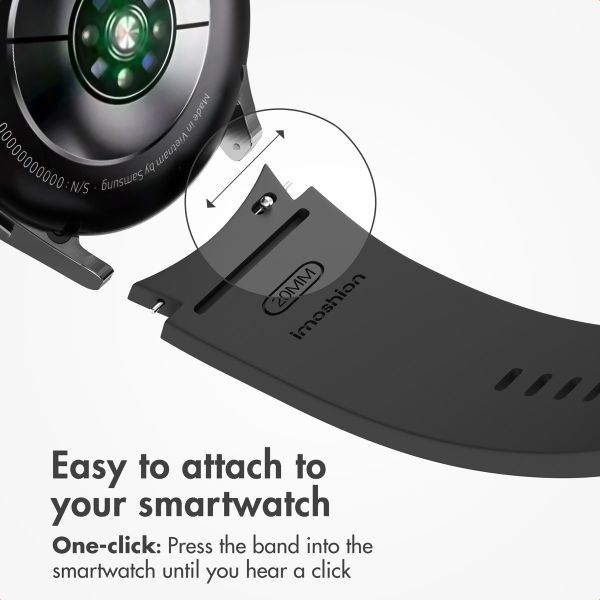 imoshion Silicone strap Samsung Galaxy Watch 4 / 5 / 6 / 7 / FE (20 mm) - Black