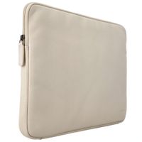Accezz Leather Laptop hoes met rits 15-16 inch - Laptopsleeve - Beige