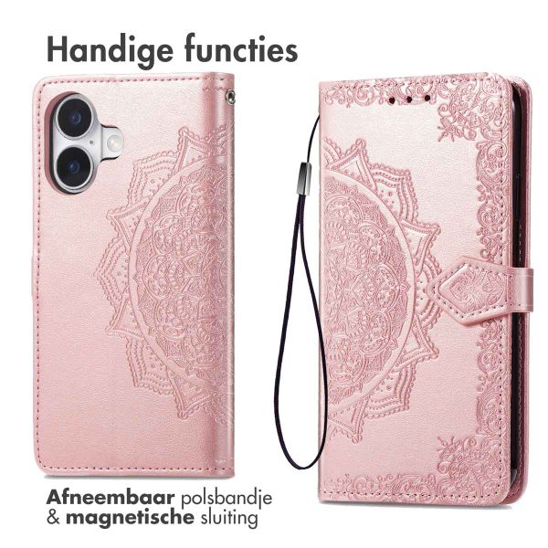 imoshion Mandala Bookcase Apple iPhone 16 - Rosé Goud