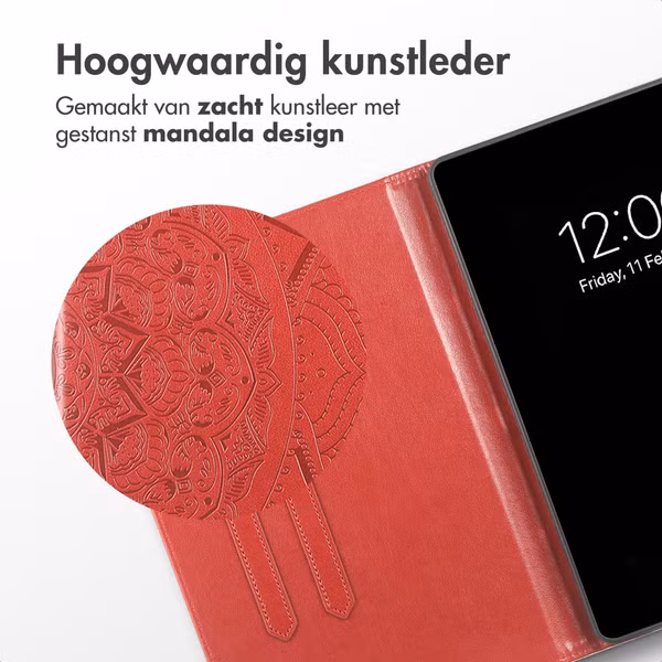 imoshion Mandala Bookcase Samsung Galaxy Tab A11 Plus - Rood
