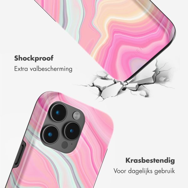 Selencia Vivid Tough Backcover met MagSafe iPhone 15 Pro Max - Pastel Lipstick Marble