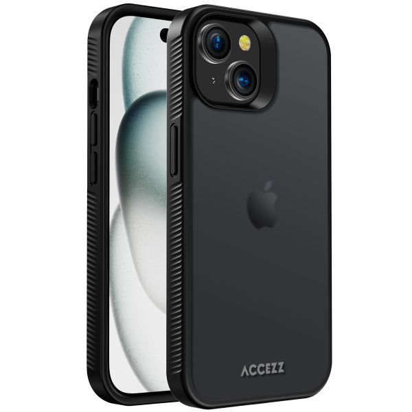 Accezz Rugged Frosted Backcover iPhone 15 - Zwart