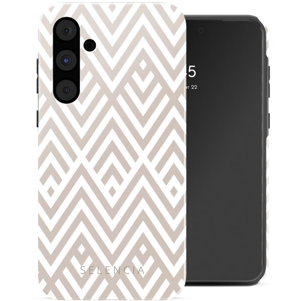 Selencia Vivid Tough Backcover Samsung Galaxy A55 - Beige Zigzag