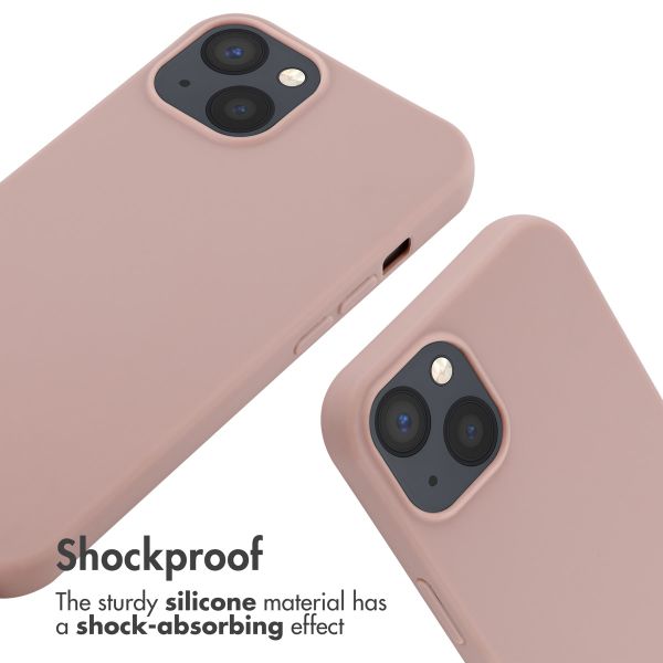 imoshion Silicone Case with Strap Apple iPhone 13 - Sand Pink