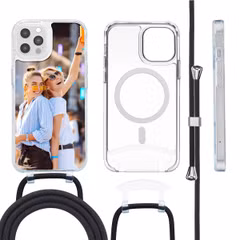 Ontwerp je eigen MagSafe Backcover met afneembaar koord voor de Apple iPhone 12 Pro Max - Transparant