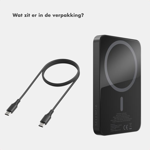 Selencia Vivid Powerbank 5.000 mAh - Draadloze Powerbank - Geschikt voor MagSafe en Qi - Black / Choco Flower Pop