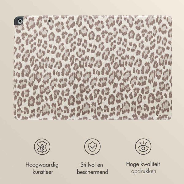 Selencia Sabi Bookcase Apple iPad 9 (2021) 10.2 inch / iPad 8 (2020) 10.2 inch / iPad 7 (2019) 10.2 inch - Soft Ivory
