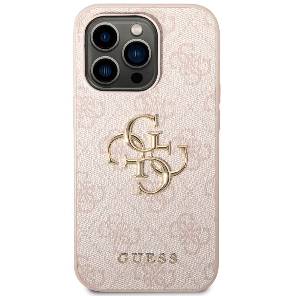 Guess 4G Metal Logo Backcover iPhone 14 Pro Max - Roze