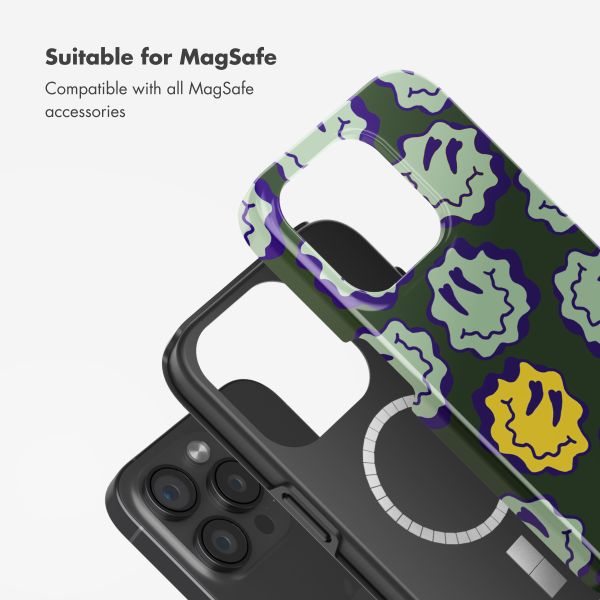 Selencia Vivid Back Cover with MagSafe Apple iPhone 15 Pro - Wavy Smiley Green