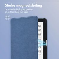 imoshion Canvas Sleepcover Bookcase Kobo Clara 2E / Tolino Shine 4 - Donkerblauw