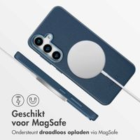 Accezz MagSafe Leather Backcover Samsung Galaxy S25 - Nightfall Blue