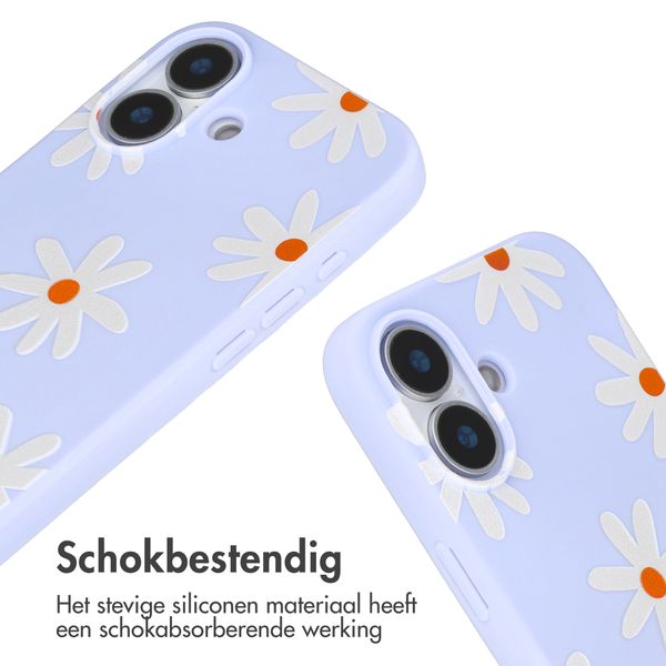imoshion Siliconen design hoesje met koord Apple iPhone 17 - Lila Flower Distance