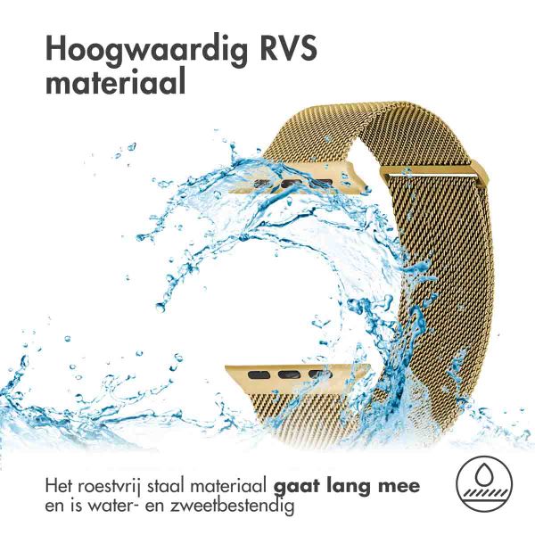 imoshion Milanees magnetisch bandje Apple Watch Series 1 - 11 / SE / Ultra (44/45/46/49 mm) - Maat M - Goud
