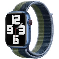 Apple Sport Loop band Apple Watch Series 1 t/m 9 / SE (38/40/41 mm) | Series 10 / 11 (42 mm) - Abyss Blue/Moss Green