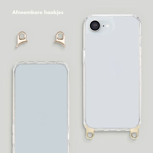 Selencia Transparent Case with Hooks + Lova Wrist Strap Apple iPhone 17e / 16e - Cotton Candy