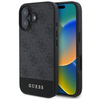 Guess Bottom Stripe 4G Backcover Apple iPhone 16 - Grijs