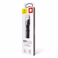 Baseus Nimble Series USB-A naar USB-C-kabel extra kort - 23 centimeter - Zwart