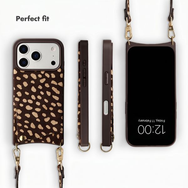 Selencia Nova Real Leather Back Cover with Card Holder Apple iPhone 17 Pro - Fawn Chic