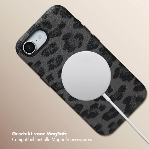 Selencia Sabi Backcover Panterprint met MagSafe Apple iPhone 16e - Midnight Black