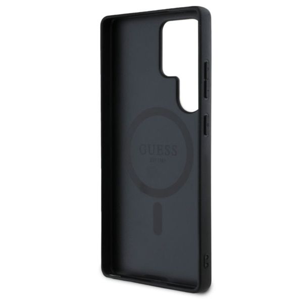 Guess Classic 4G Logo Backcover met MagSafe Samsung Galaxy S25 Ultra - Zwart