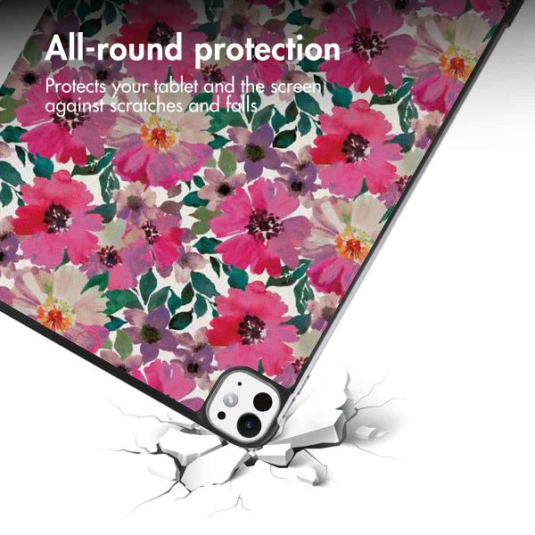 imoshion Design Trifold Case Apple iPad Pro 11 (2025) M5 / (2024) M4 - Floral Water Colour