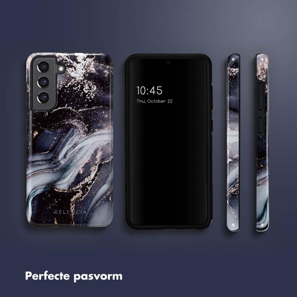 Selencia Vivid Tough Backcover Samsung Galaxy S21 FE - Chic Marble Black