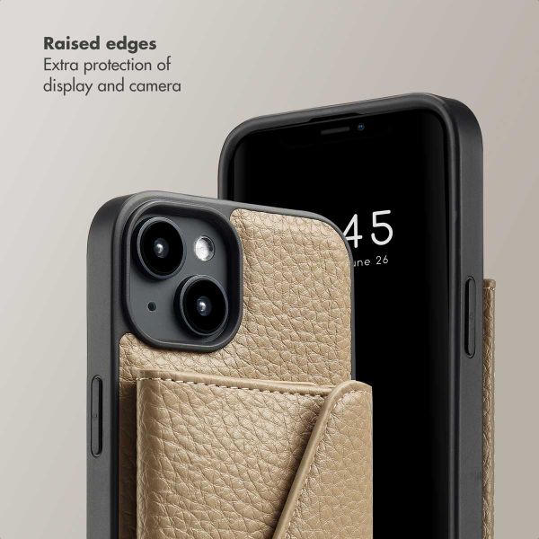 Selencia Sera Phone Case with Cord and Envelope Card Holder Apple iPhone 14 - Taupe