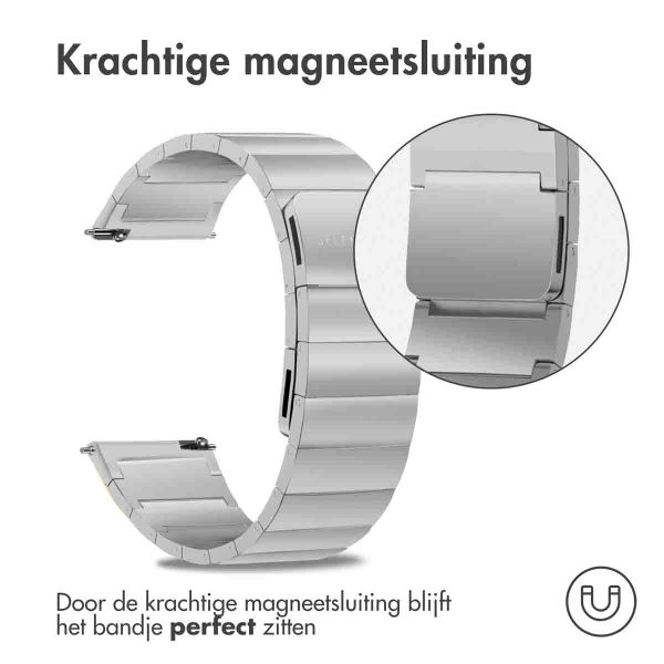 Selencia Stalen magnetisch bandje  - Universeel 22 mm aansluiting - Zilver