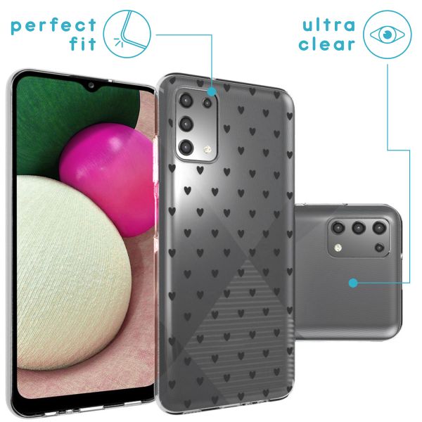 imoshion Design hoesje Samsung Galaxy A03s - Hartjes - Zwart