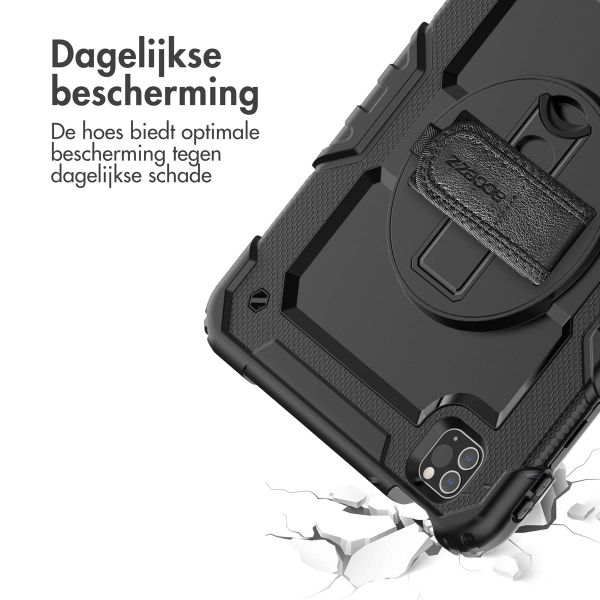 Accezz Rugged Backcover met schouderstrap Apple iPad Air 5 (2022) / Air 4 (2020) - Zwart