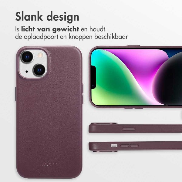 Accezz MagSafe Leather Backcover Apple iPhone 14 - Heath Purple