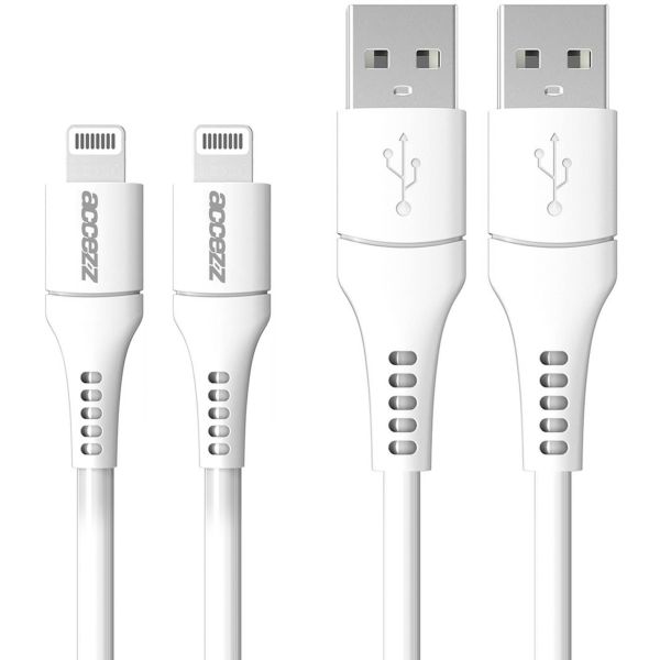 Accezz 2 pack Lightning naar USB kabel iPhone 11 Pro - MFi certificering - 2 meter - Wit