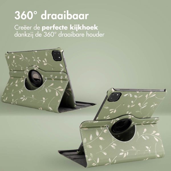 imoshion 360° Draaibare Design Bookcase Apple iPad Pro 11 (2022 / 2021 / 2020 / 2018) - Green Flowers