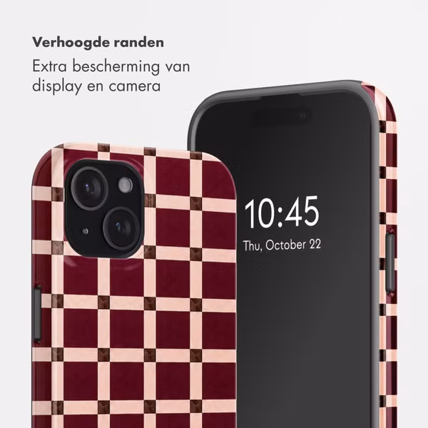 Selencia Vivid Backcover Apple iPhone 15 - Check This Burgundy