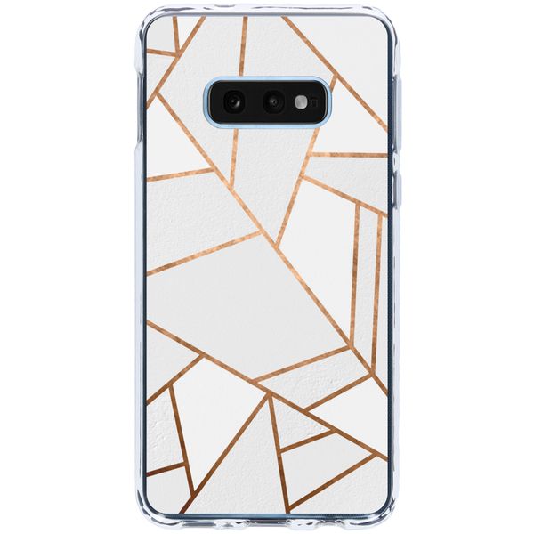 Design Backcover Samsung Galaxy S10e - Grafisch Wit / Koper