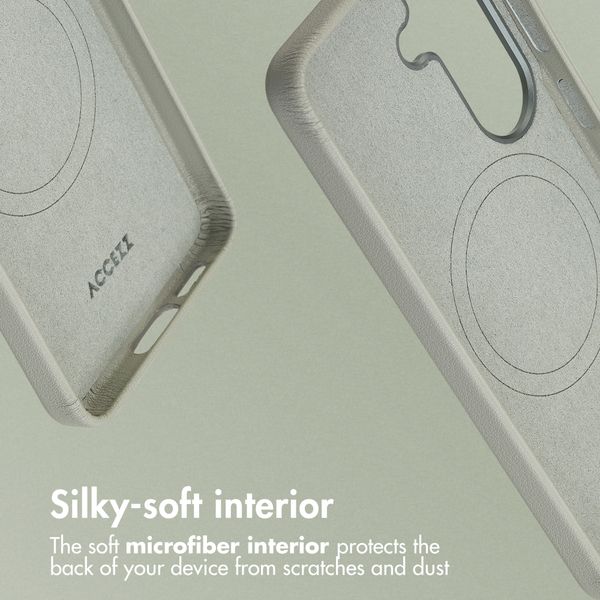 Accezz Leather Back Cover with MagSafe Samsung Galaxy S26 - Light Grey