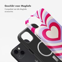 Selencia Vivid Backcover met MagSafe Apple iPhone 13 - Double Hearts Rubine Red Lilac