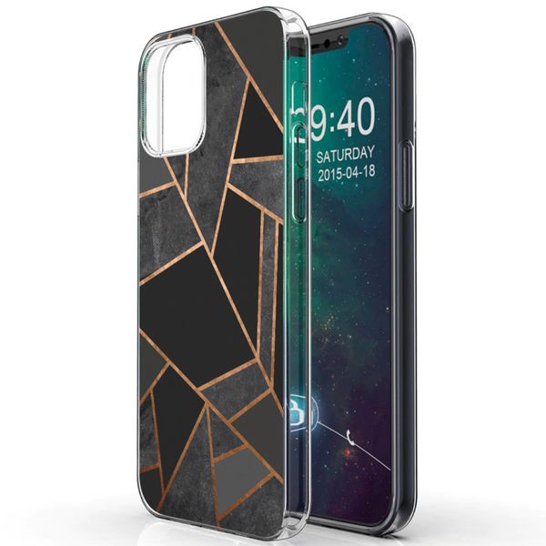 imoshion Design hoesje iPhone 12 Mini - Grafisch Koper / Zwart