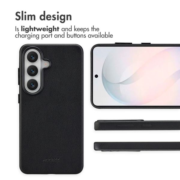 Accezz Leather Back Cover with MagSafe Samsung Galaxy S26 - Onyx Black