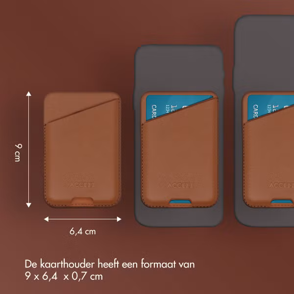 Accezz Leren Kaarthouder - Geschikt voor MagSafe en Qi2 - Sienna Brown