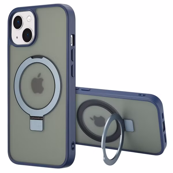 Accezz Ring Stand Backcover met MagSafe Apple iPhone 14 - Blauw