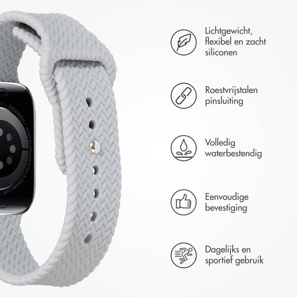 imoshion Siliconen geweven bandje Apple Watch Series 1 t/m 10 / SE / Ultra (2) (44/45/46/49 mm) - Grijs