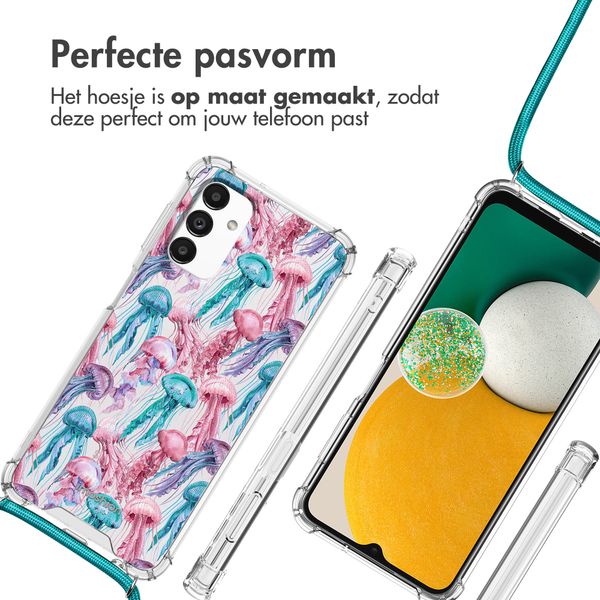 imoshion Design hoesje met koord Samsung Galaxy A13 (5G) - Jellyfish Watercolor