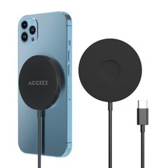 Accezz Wireless Charger USB-C - MagSafe Wireless Charger - 1 Metre - Black