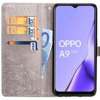 Mandala Bookcase Oppo A5 (2020) / A9 (2020) - Grijs