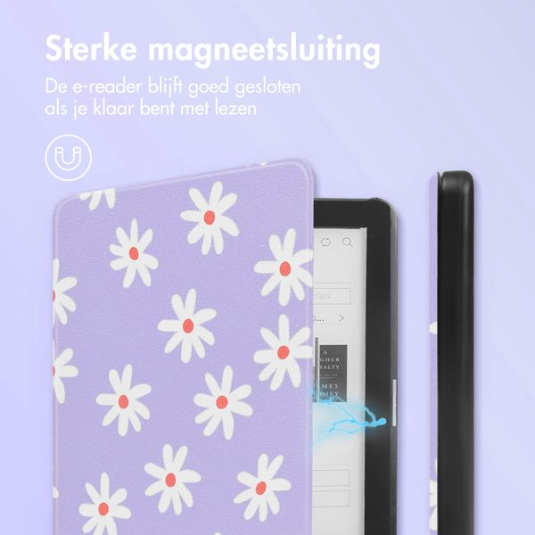 imoshion Design Slim Hard Case Bookcase Kobo Clara HD - Flowers Distance