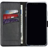 Selencia Echt Leren Bookcase Apple iPhone Xs Max - Zwart