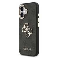 Guess 4G Metal Logo Backcover Apple iPhone 17 - Gold Edge - Black