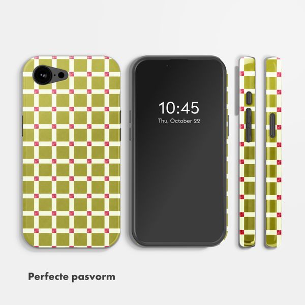 Selencia Vivid Backcover met MagSafe Apple iPhone 17e / 16e - Check This Olive