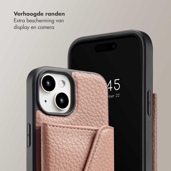 Selencia Sera Koordhoes met pashouder envelop iPhone 15 - Old Pink